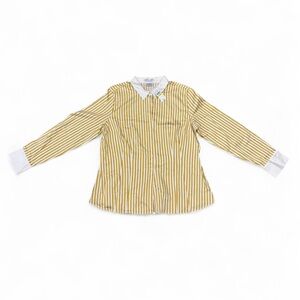 Van Heusen Yellow and White Striped Women's Button Down Shirt